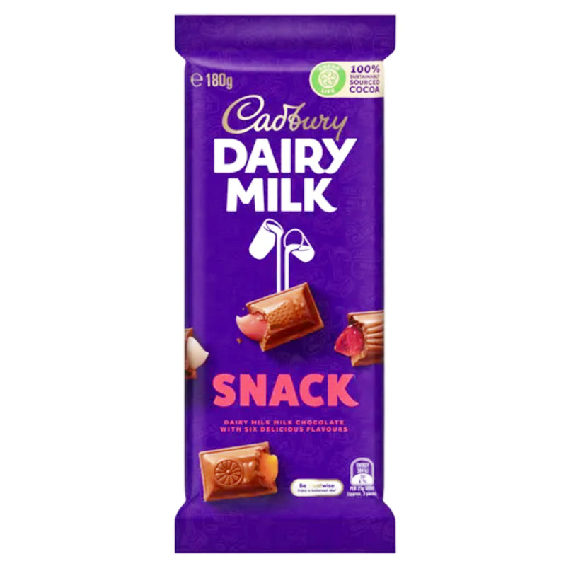 Cadbury Dairy Milk Snack Chocolate Bar 180g Front