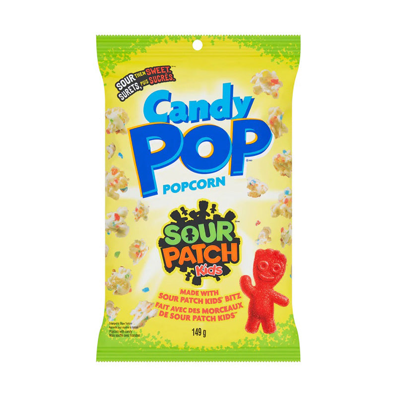 Sour Patch Kids Candy Pop Popcorn 149g, Pack Front, USA Popcorn